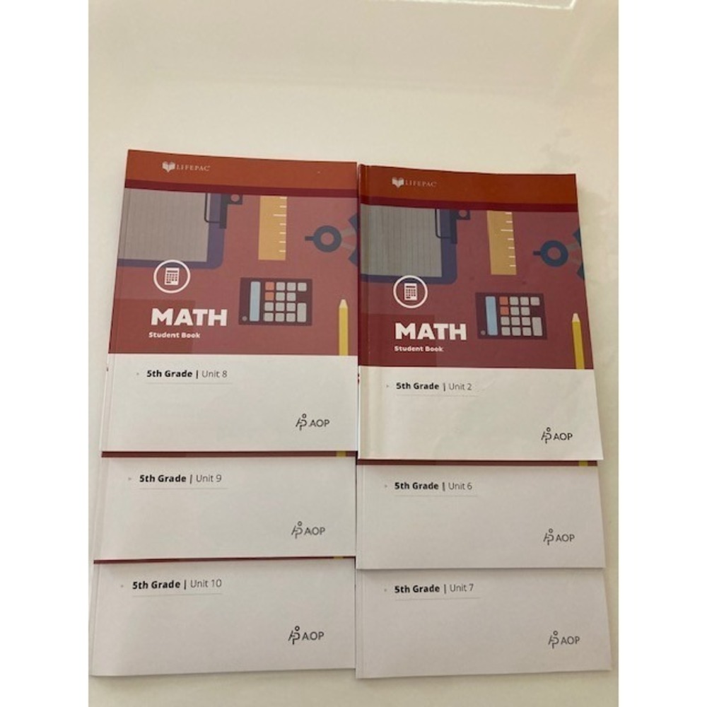Life Pac HomeSchool Curriculum Math 5th Grade Units 2,6,7,8,9,10 5th Grade